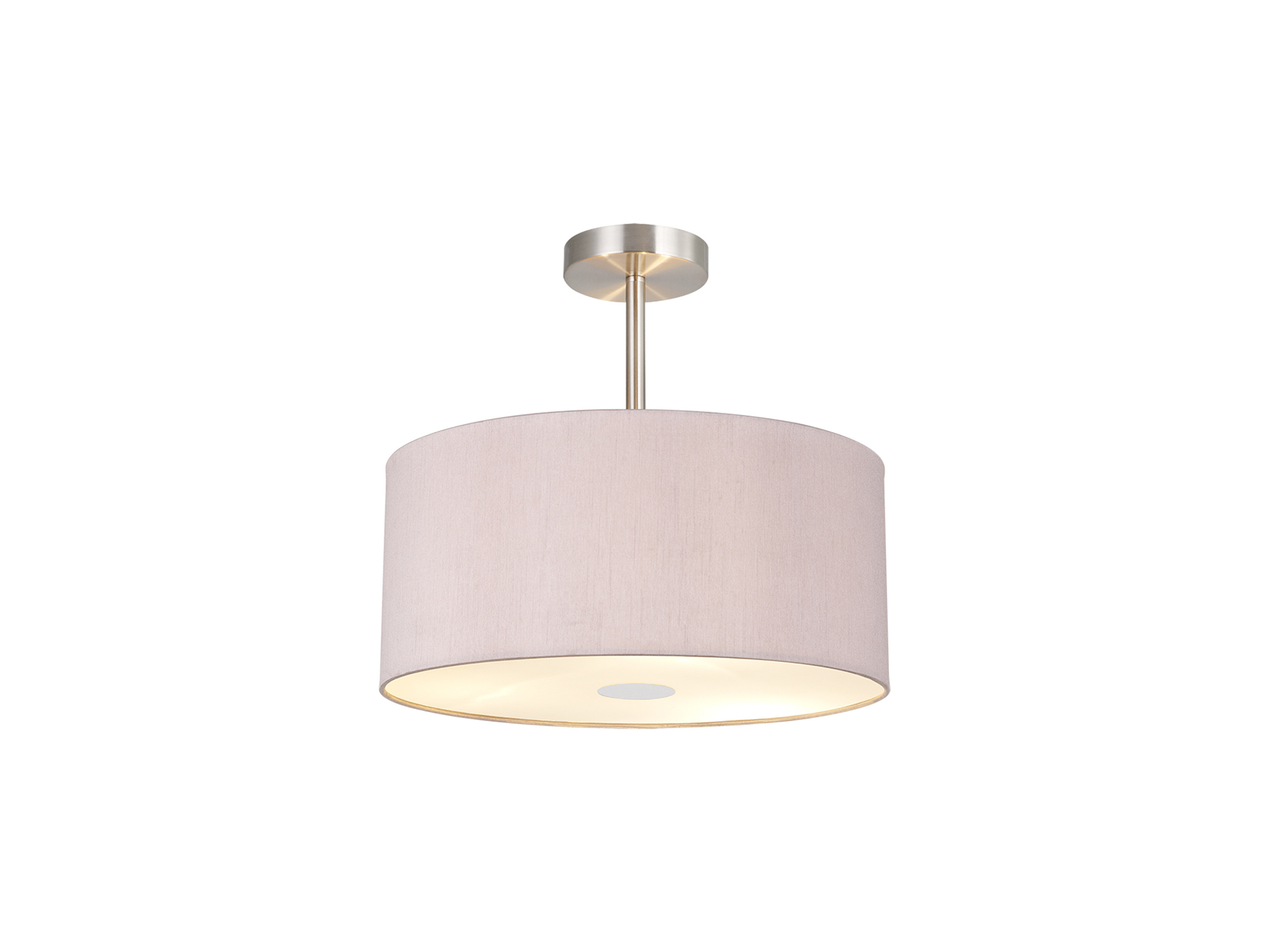 DK0097  Baymont 40cm Semi Flush 1 Light Polished Chrome; Taupe/Halo Gold; Frosted Diffuser